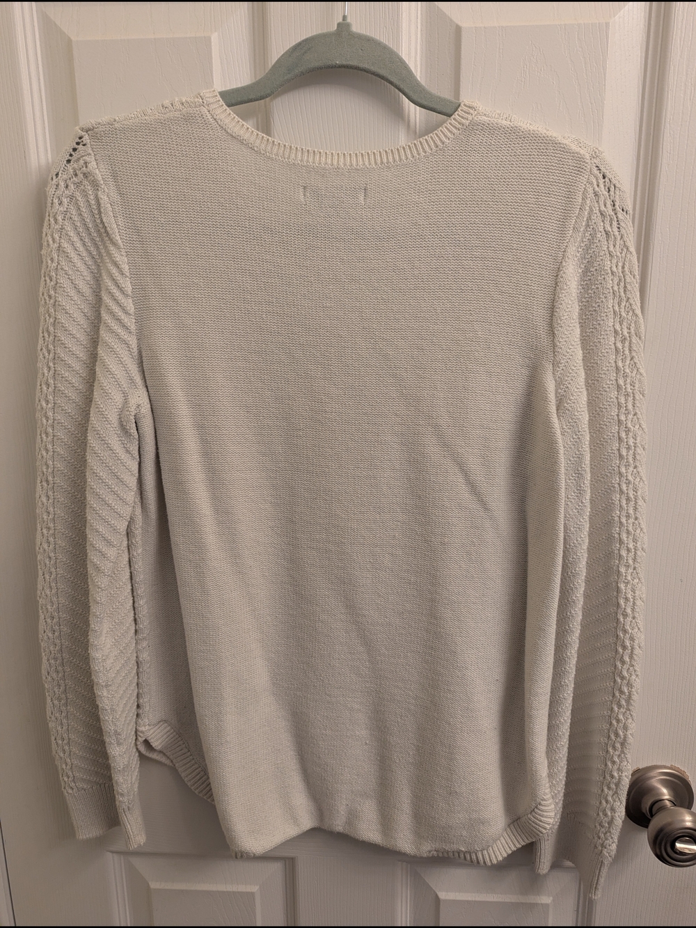 Sonoma Off-White V-Neck Cable Knit Sweater - Picture 3 of 3